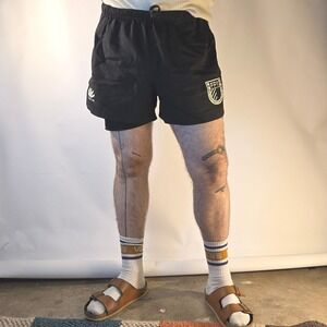 Paladin Mens 2XL Rugby Short Black Four Points Rugby Club FPRC Logo Training Gym